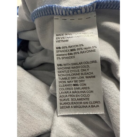 Chicos Size 4 (20/22) Short-Sleeve Blue Paisley Print Dress Rayon/Spandex Blend - Picture 6 of 8